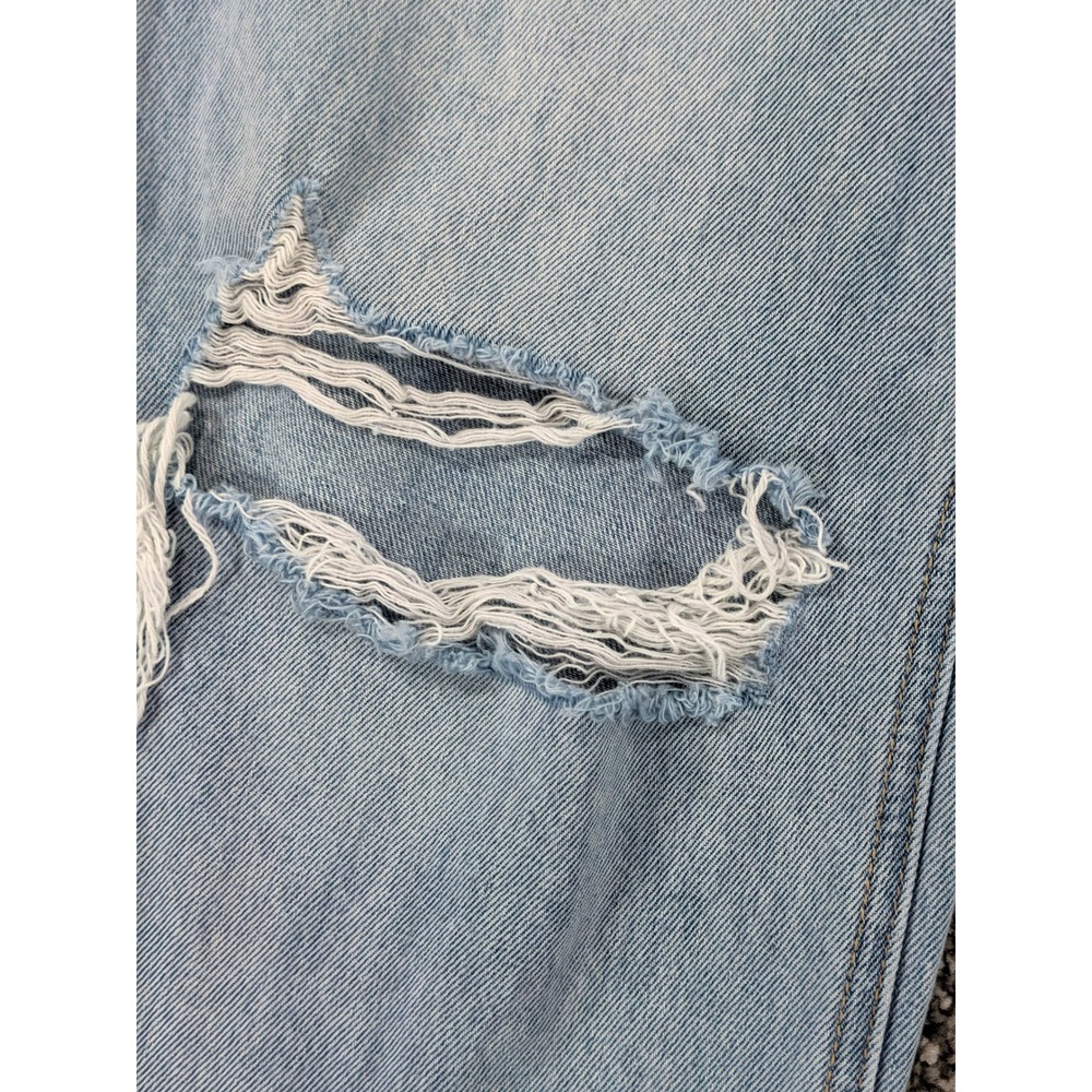 Vervet Los Angeles V2473 Distressed Wide Leg Jeans Light Wash Cotton Size 28 - Picture 5 of 16